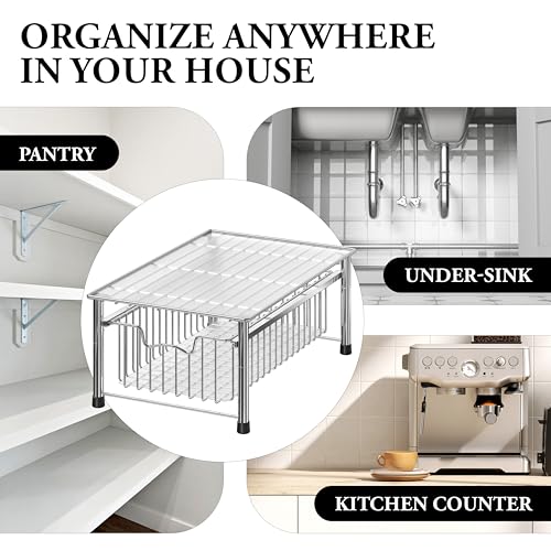 Stackable Basket Drawer (1-tier / Chrome)