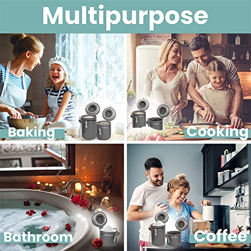 4 Piece Ceramic Kitchen Canisters Set (Grey)