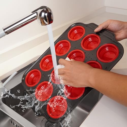 Silicone Muffin Pan for Baking with Metal Frame