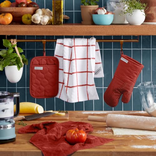 Quilted Cotton Oven Mitt (Scorched Orange)