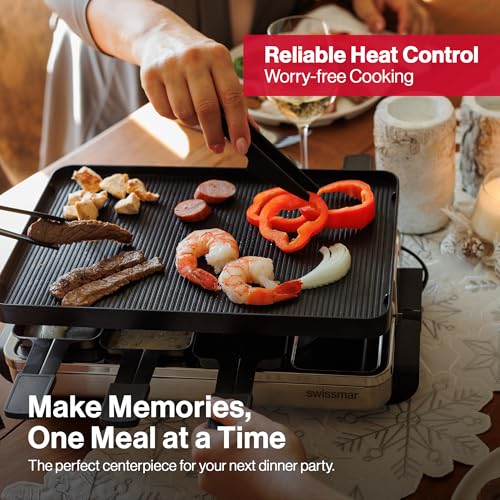 Classic Raclette Party Grill with Reversible Cast Aluminum Non