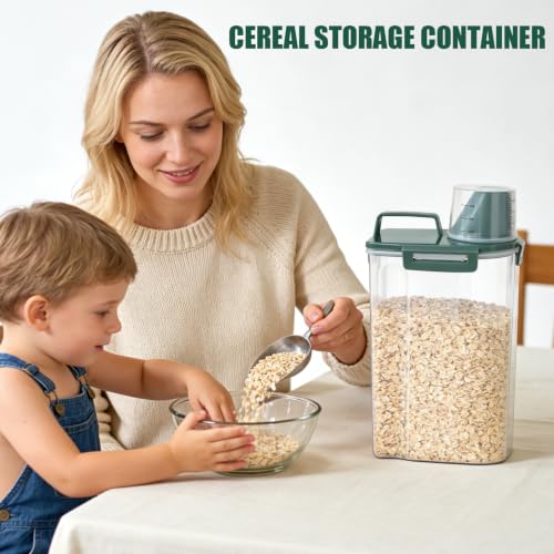 2 Pack 3 Lbs Pet Dog Cat Food Storage Containers for Travel (Pine Green-3L 2Pack)