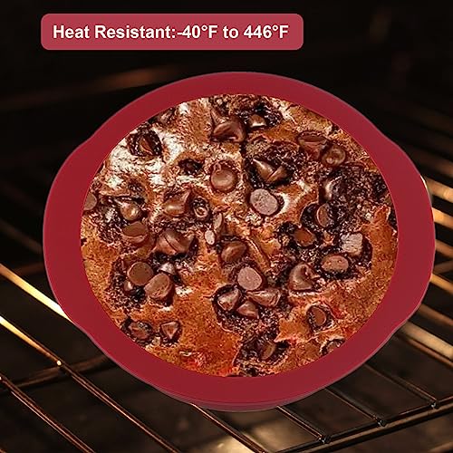 3 Piece Wine Red Silicone Round Cake Pans Set for Baking (4+6+8 Inch)