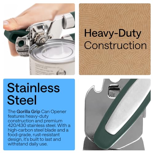 Upgraded Model Stainless Steel Manual Can Opener (Hunter Green)