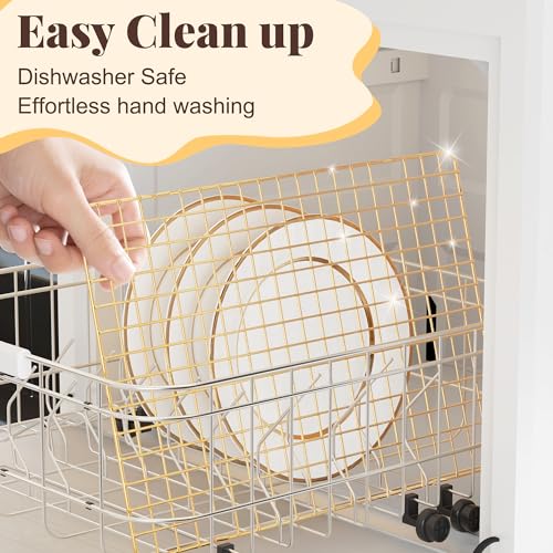 2 PCS Grid Wire Baking Cooling Racks (10“ x 15”-2 Pack / Gold)