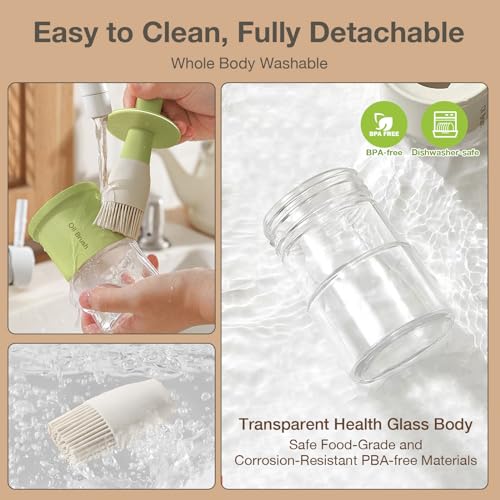 Oil Dispenser with Brush for Kitchen (03_Green)