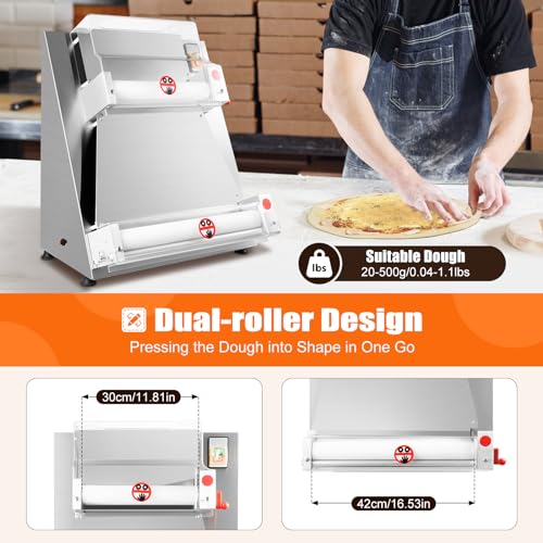 Pizza Dough Roller Sheeter (370W, 0.7-5.4mm 4-15.74in)