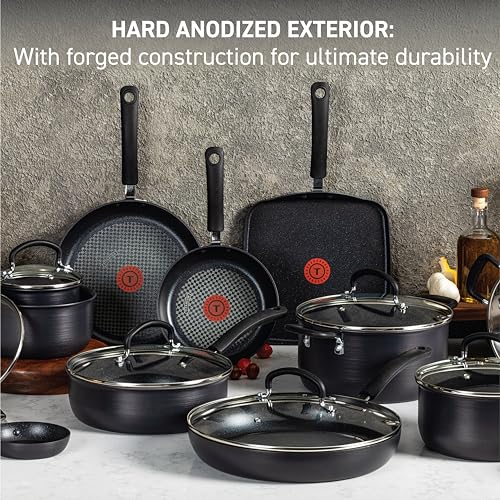 Ultimate Hard Anodized Nonstick Pots and Pans Set 17 Piece (17-Piece / Onyx)