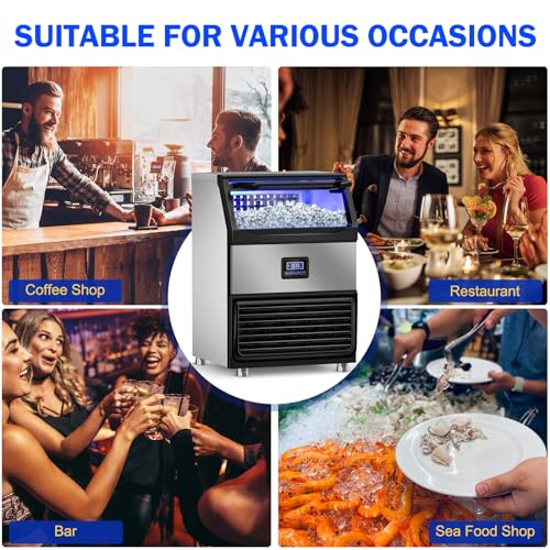 Commercial Ice Maker Machine (350Lbs/24H (75Lbs Bin))