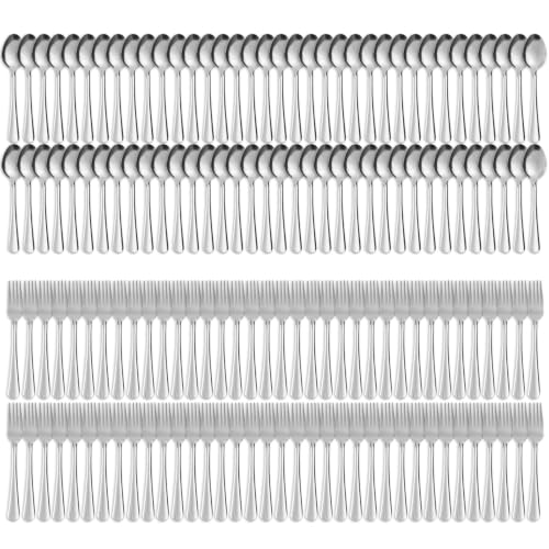 Forks and Spoons Silverware Set (144PCS Dinner Forks+ Dinner Spoons)