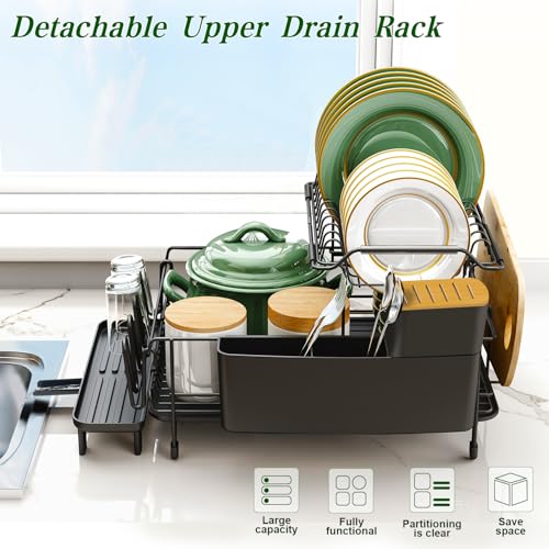 Large 2 Tier Dish Drying Rack for Kitchen Counter (2-Tier)