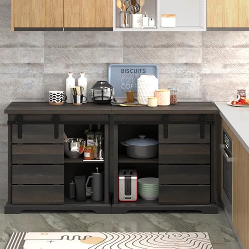 Sideboard Coffee Bar Cabinet (Brown)