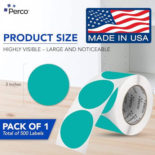 Teal Round Circle Dot Sticker 3 (Teal / 3 Inch)