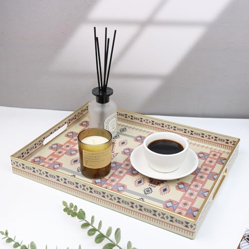Plastic Serving Tray with Handles for Coffee Table (Multi N)