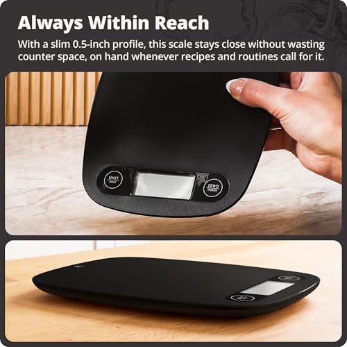 Food Scale Slim & Compact Build (Matte Black)