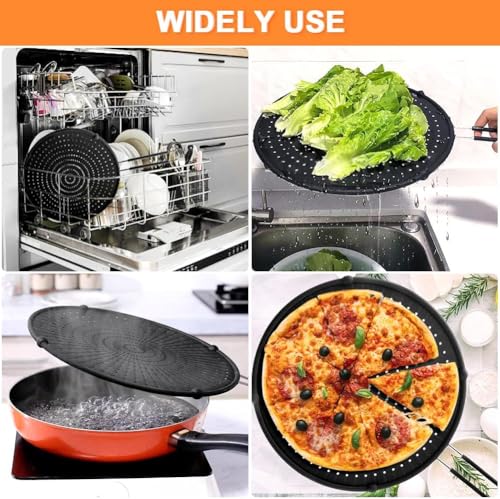 Silicone Splatter Screen for Frying Pan (3 black)