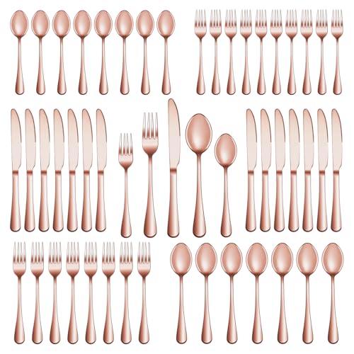 20 Pcs Rose Gold Silverware Set Service for 4 (Rose Gold)