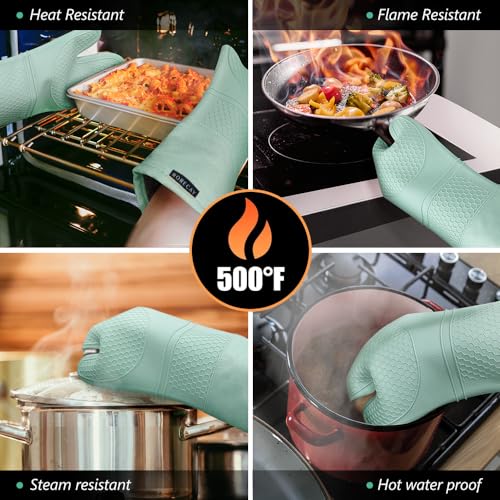 2 Pack Silicone Pot Holders for Kitchen (Bermuda Teal)