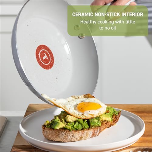 Refresh Ceramic Nonstick Pots and Pans Set (12-Piece Set / Moon Grey)