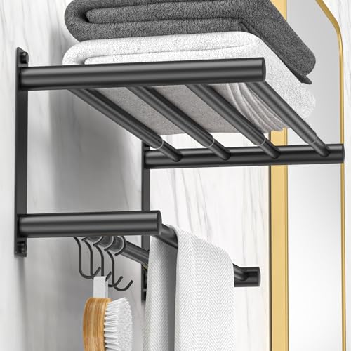 Black Adjustable Black Towel Bar for Bathroom Wall Mount17