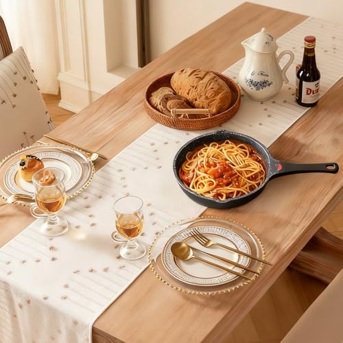 4QT Sauce Pan & 12.5IN Skillet Set with Lids (Black / 4 Quarts + Skillet)