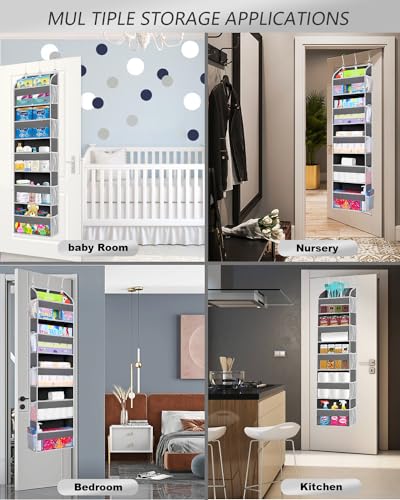 2 Pack Over the Door Storage Organizer (2 Pack / A Dark Gray)