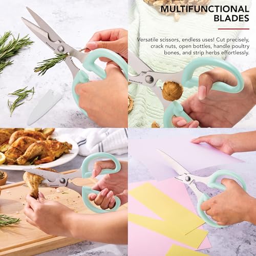 Classic 2 Piece Multipurpose Kitchen Shear Set with Blade Sheath (Spearmint / 2 Pack)
