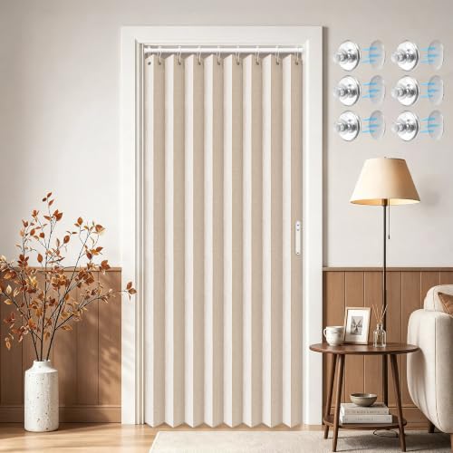 Closet Curtains (Beige / 39"W x 78"L (Pack of 1))