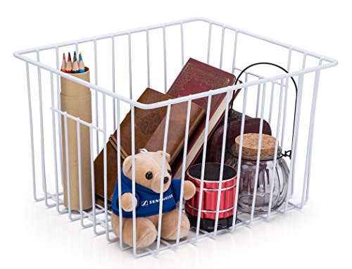 Freezer Baskets Storage Basket Organizers (White-4pack / 11''L X 10''W X 5.5''H)