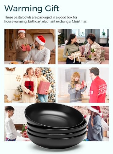 Matte Black Pasta Bowls Set of 4 (4 Count)