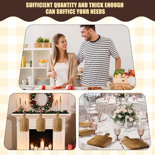 6 Pcs Wood Cutting Boards Bulk Thicken with Handle Kitchen (15 x 7 inches)