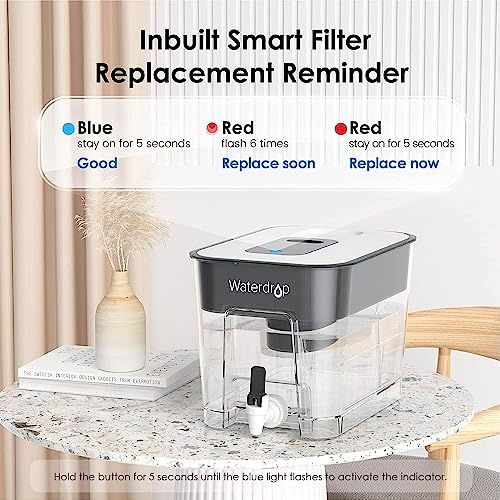 WFD 22L Water Filter Dispenser with 4 Filters (Black)