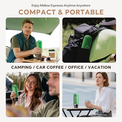 2-in-1 Portable Espresso Maker For Nespresso Pod＆Ground,Green (Green)