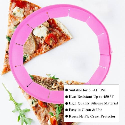 Adjustable Pie Crust Shields Baking Protectors (Pink-1pcs)