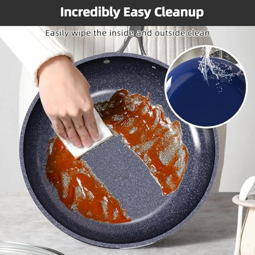 Lux 13pc Forged Lightweight Nonstick Ceramic Cookware Set (Blueberry)