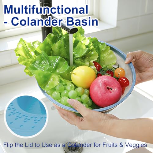 10.7 Inch Microwave Food Cover with Heat Insulation Mat (Blue)