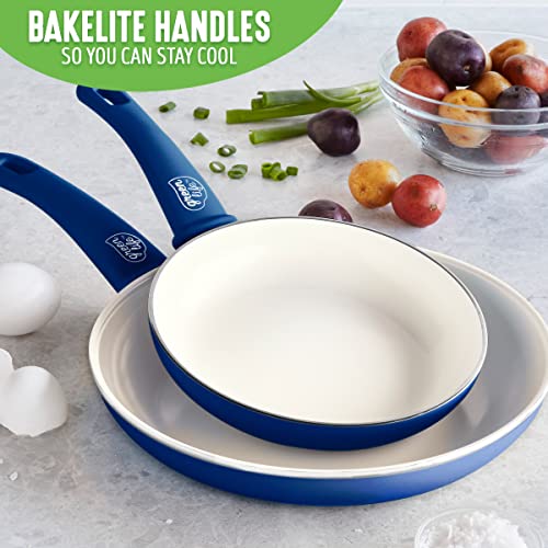 Non Stick Fry Pan Set (7" & 10" Frying Pan Skillet Set / Blue)