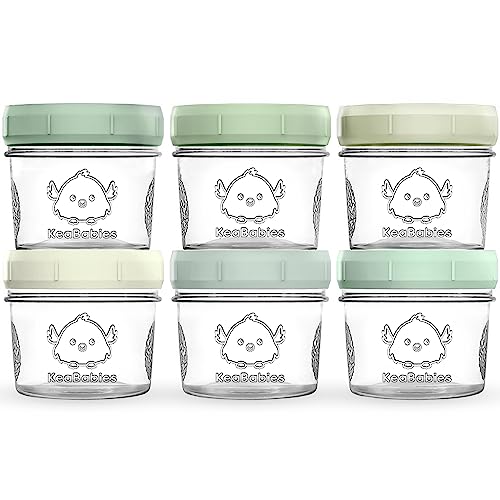 6pk 4oz Glass Baby Food Containers with Lids (6-pk 4 Ounce / Sage)