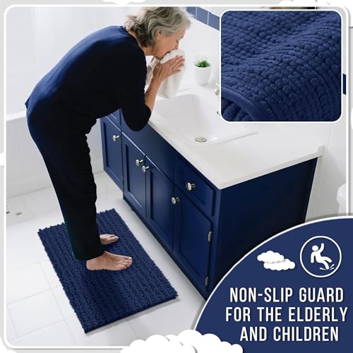 Long Bathroom Rugs Non Slip Washable 44x24 Inch (7.35 Sq Ft)