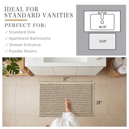 Bathroom Rugs Non Slip Washable 32x20 Inch