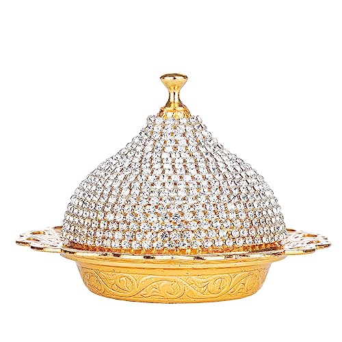 Lale Crystal Turkish Coffee Set with Tray (Gold)