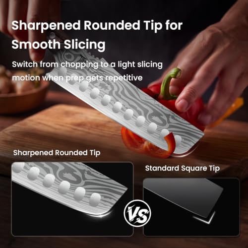 Nakiri Knife 7.2 Inch Japanese Inspired Vegetable Chef Knife (7.2")