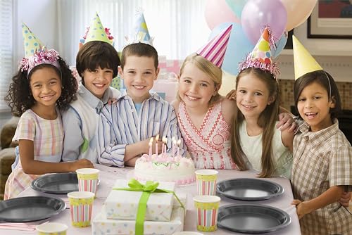 Exquisite Party Solids Silver Plastic Plates for Party 9 Silver Disposable Plates for Party Supplies 100 Pcs Plastic Dinnerware Sets Heavy Duty 350 GSM Disposable Dinnerware Set (9 inch / Silver)