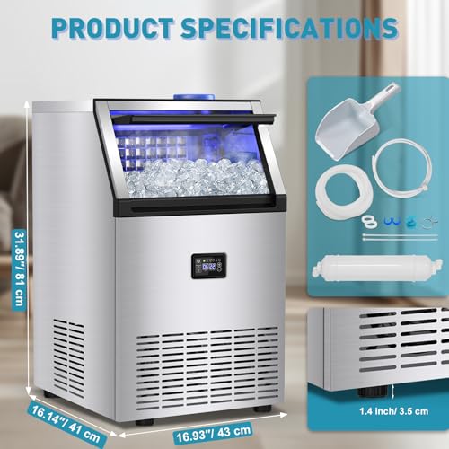 Commercial Ice Maker Machine (Clear Ice Cubes - 175LBS/24H)
