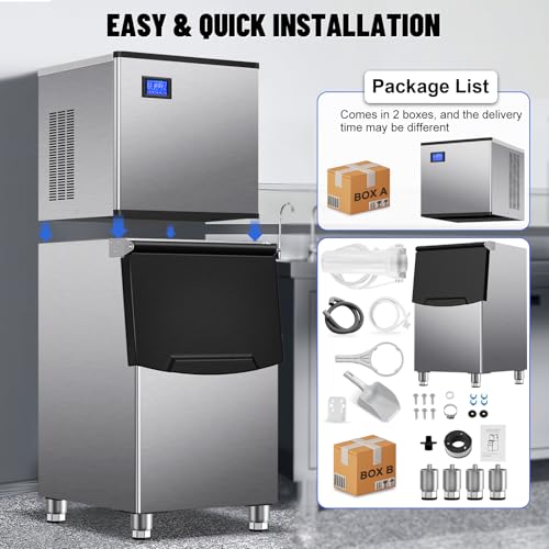 Commercial Ice Maker Machine 500Lbs (Clear Ice Cubes - 500LBS/24H)