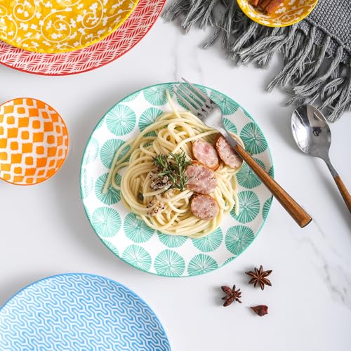 30 Pieces Ceramic Dinnerware Sets for 6 (Assorted Colors A / 30 Pieces)