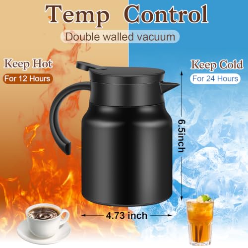 2 PCS 30 OZ Thermal Coffee Carafe (Black / 30 oz)