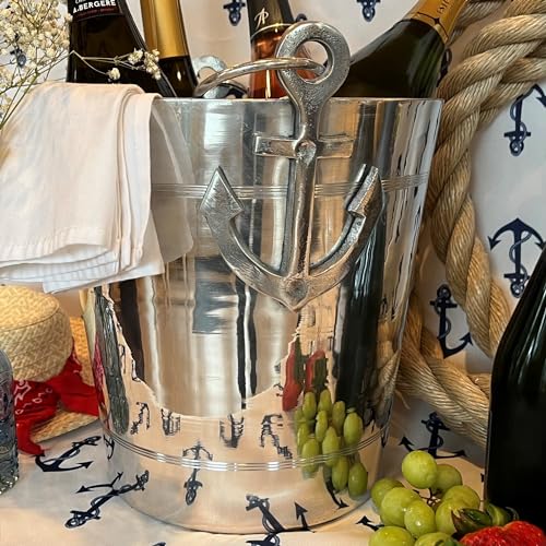 Nautical Ice Bucket with Anchor Handles