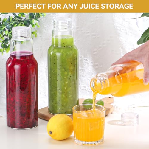 34 Oz Glass Juice Bottles with Lids