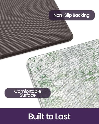 Kitchen Floor Mats Cushioned Anti Fatigue Runner Rug 23x86 Green (Green / 86"L x 23"W x 0.4"Th)